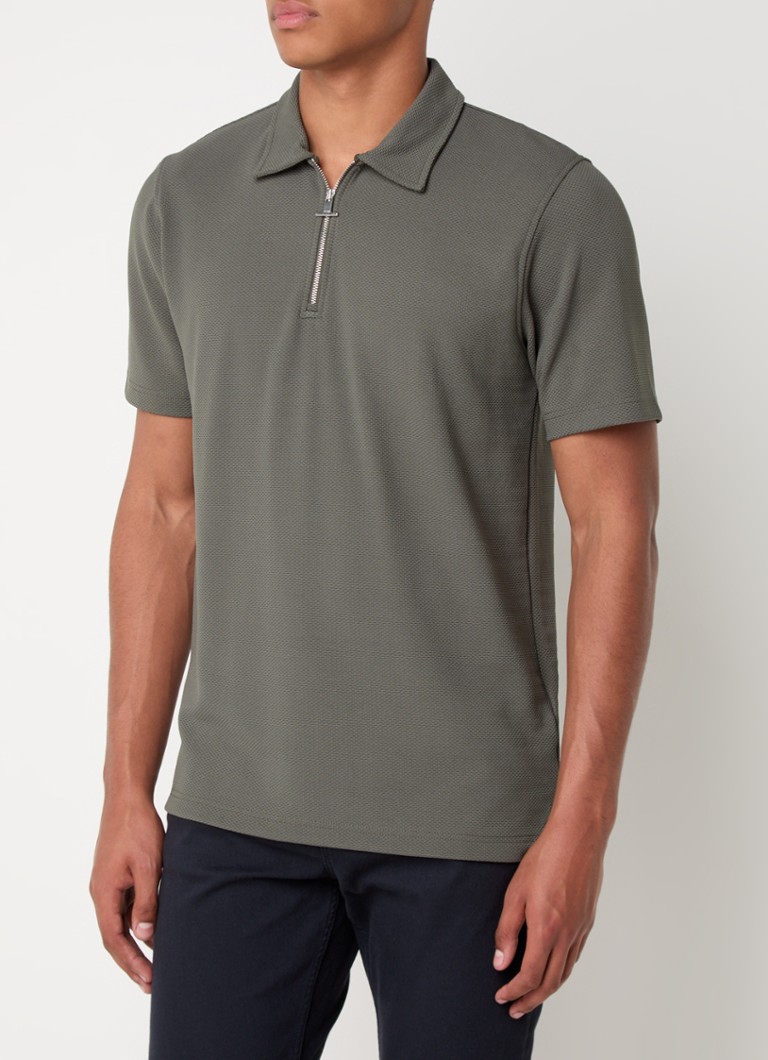 Reiss Regular fit polo with half zip