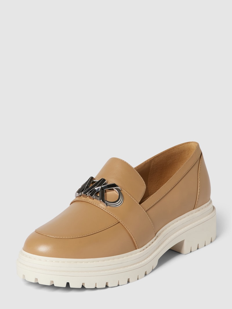 Penny-Loafer mit Label-Applikation Modell 'PARKER LUG LOAFER' in camel