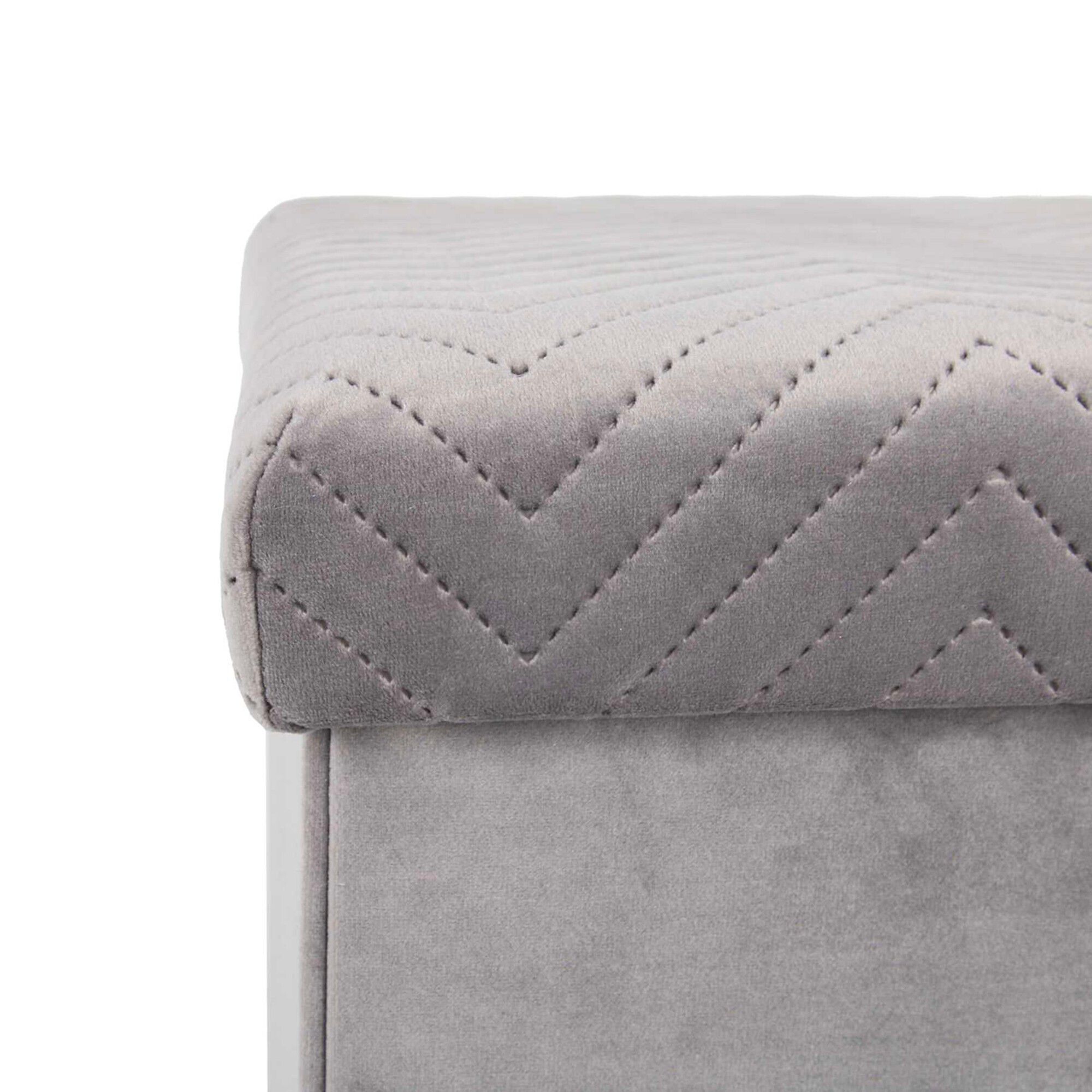 Coffre-pouf pliable – revêtement velours