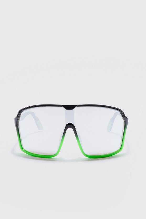 Schwarze Visier-Sonnenbrille