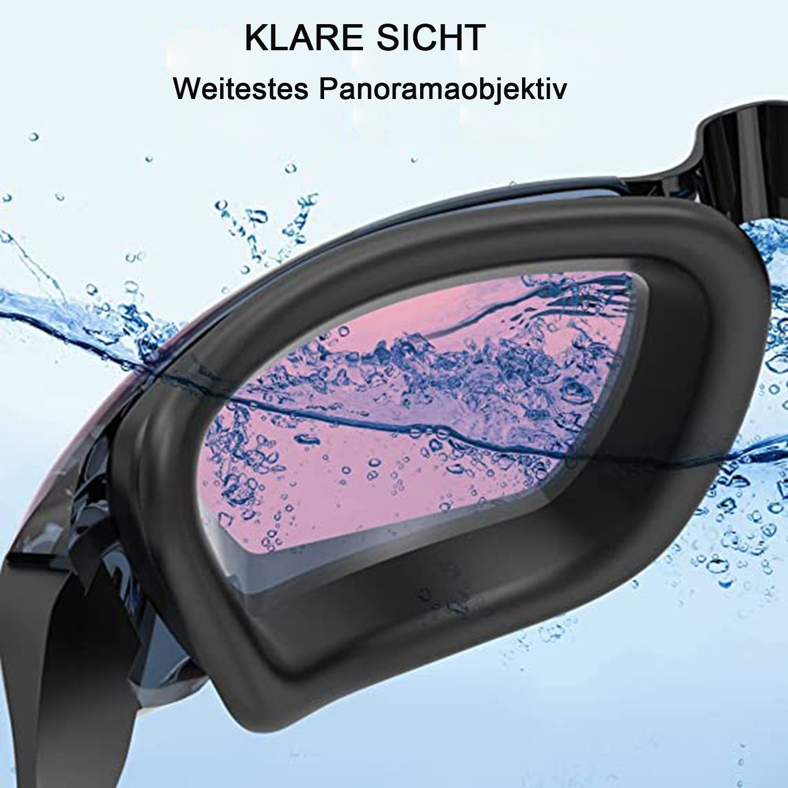 iceagle Schwimmbrille Schwimmbrille für Herren Damen Jugendliche Taucherbrille, (Verstellbare Silikon Riemen Schwimmbrillen), Anti-Beschlag, UV-Schutz, klare Sicht