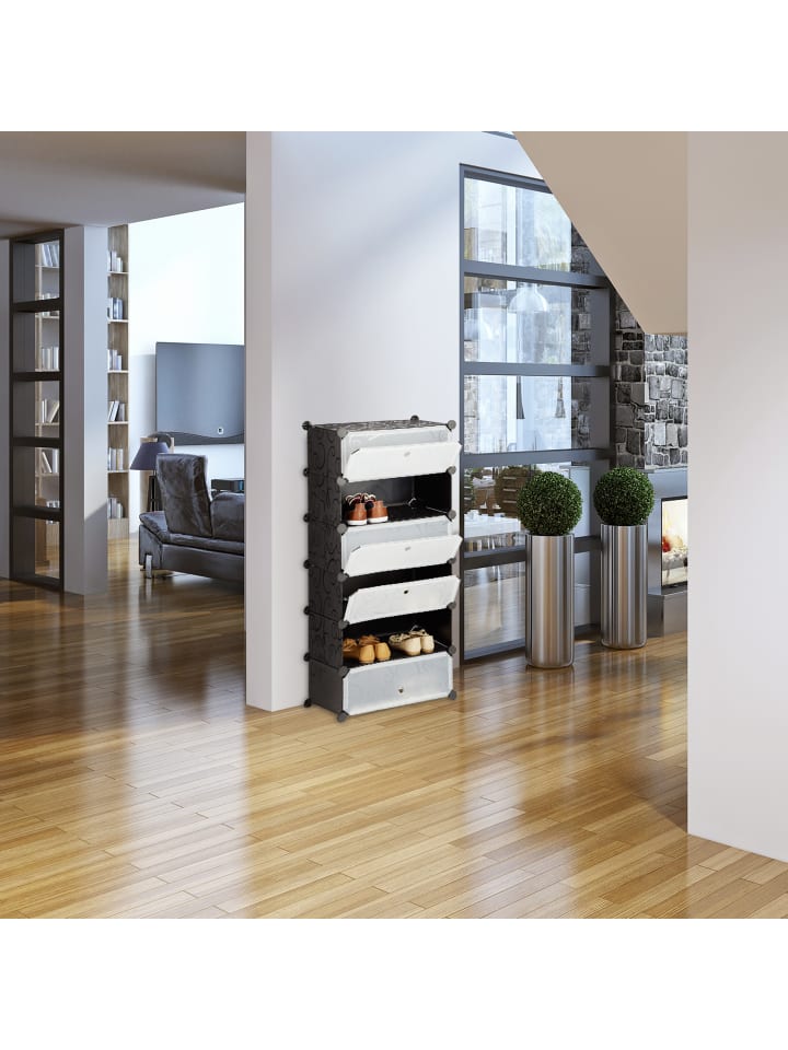 relaxdays Schuhschrank in Transparent - (B)49 x (H)107 x (T)37 cm günstig kaufen onesize