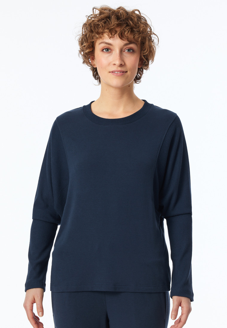 Sweatshirt Feinripp nachtblau - Mix+Relax