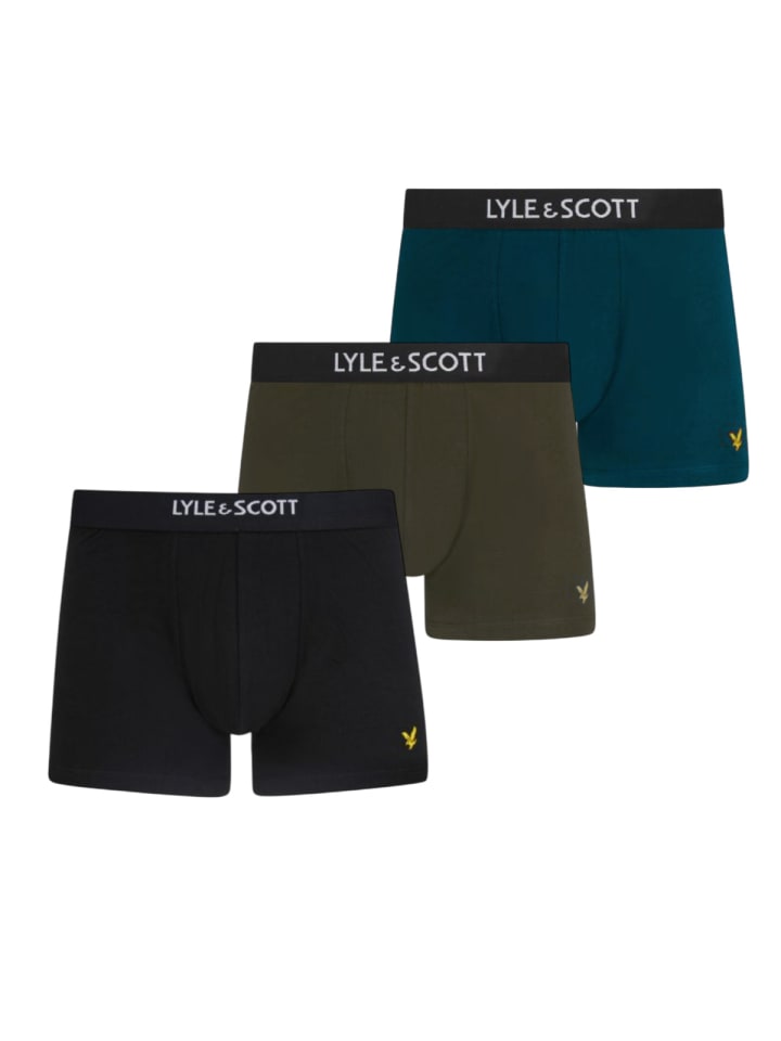 Lyle & Scott Boxer 3-Er Set in Schwarz/Khaki/Dunkelblau günstig kaufen S