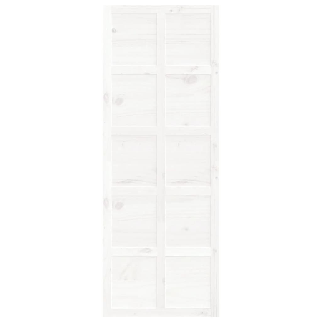 vidaXL Schiebetür Scheunentür Weiß 80x1,8x214 cm Massivholz Kiefer (1-St)