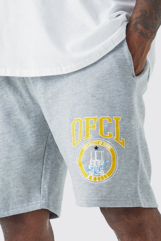 Plus lockere Official Shorts in Grau