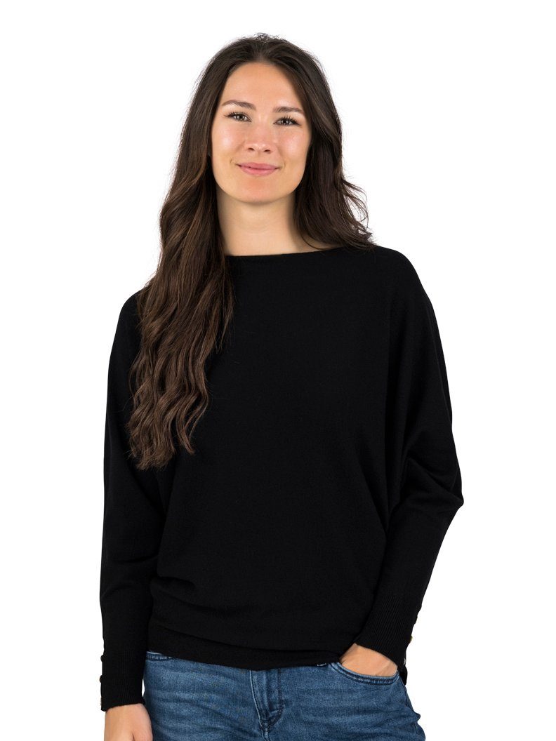 DENIMFY Strickpullover Damen Rundhals Sweatshirt DFGreta Oversize Fit mit Fledermausärmeln
