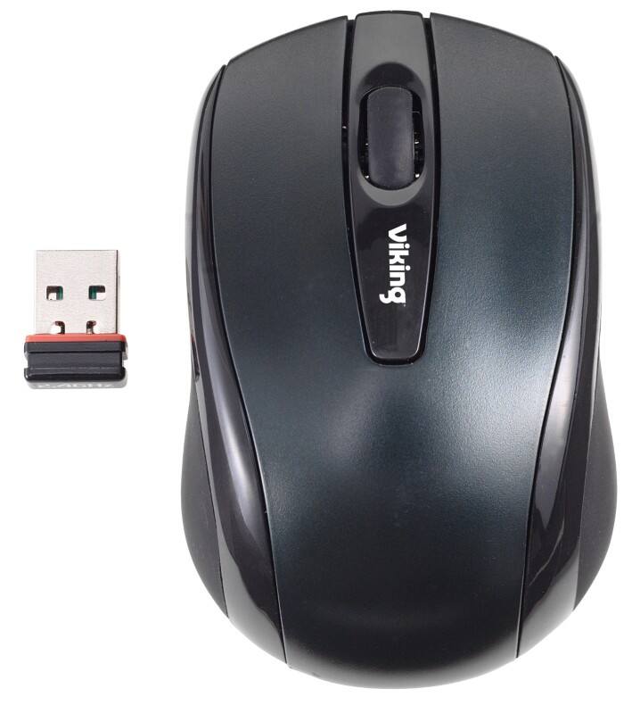 Viking Kabellose Ergonomische Optische Optische Maus AT-2306 USB-A Nano Receiver Schwarz