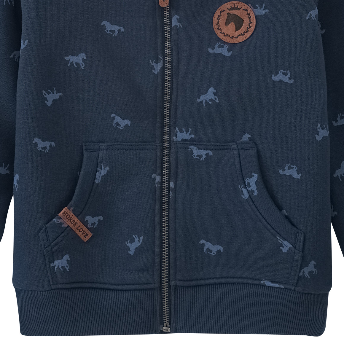 Mädchen Sweatjacke mit Pferde-Allover