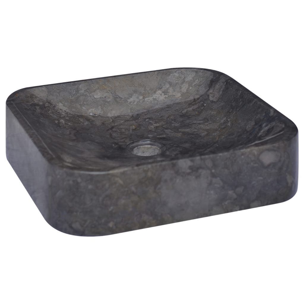 vidaXL Waschbecken Waschbecken Schwarz 40x40x10 cm Marmor
