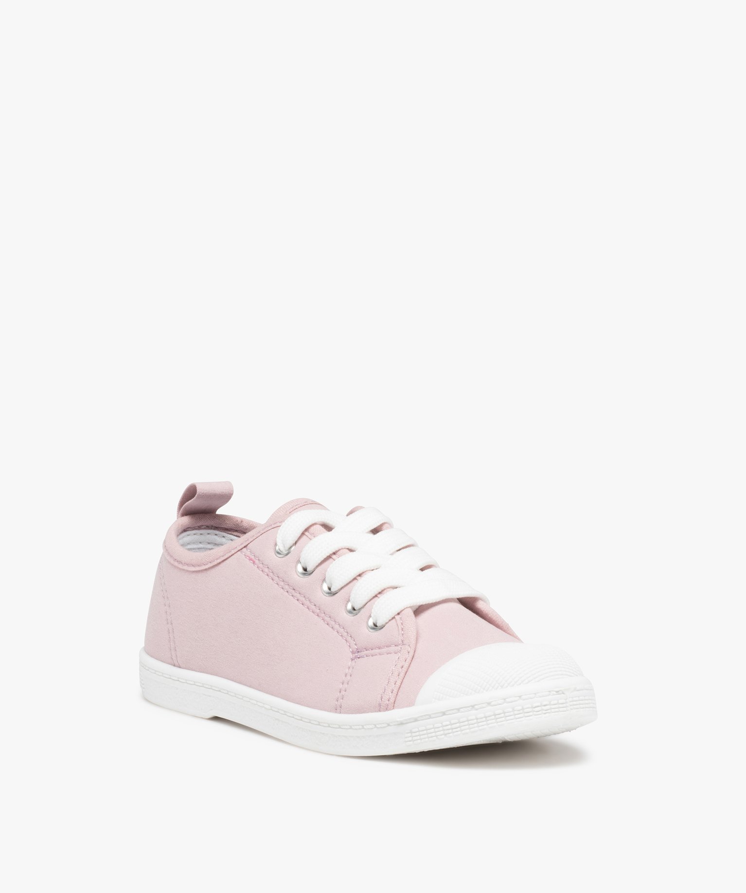 Baskets fille en toile à bout renforcé fermeture lacets violet clair | GEMO