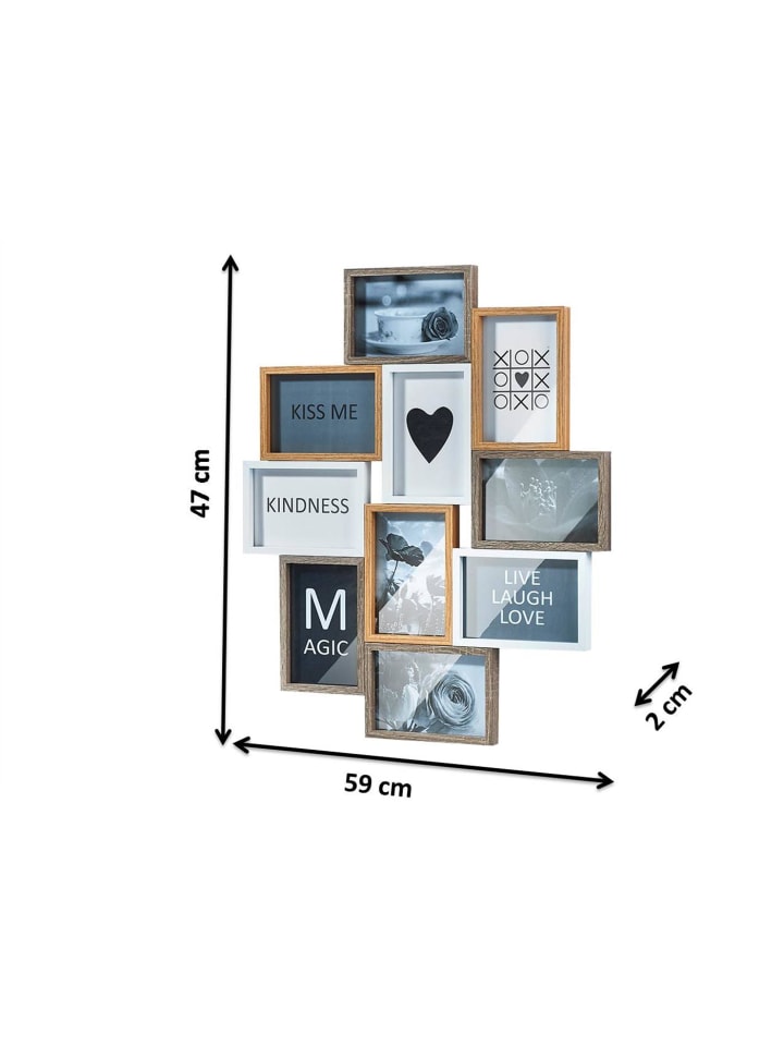 kobolo Bilderrahmen Collage HEART in Braun günstig kaufen onesize