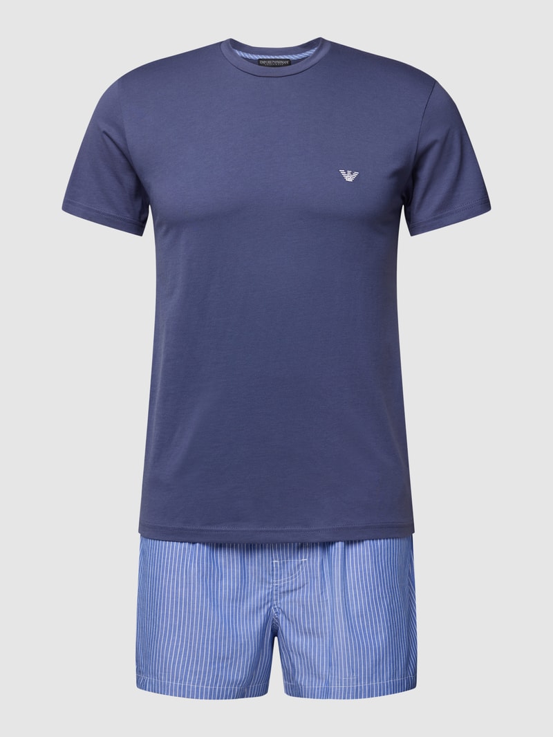 Pyjama aus Baumwolle in blau