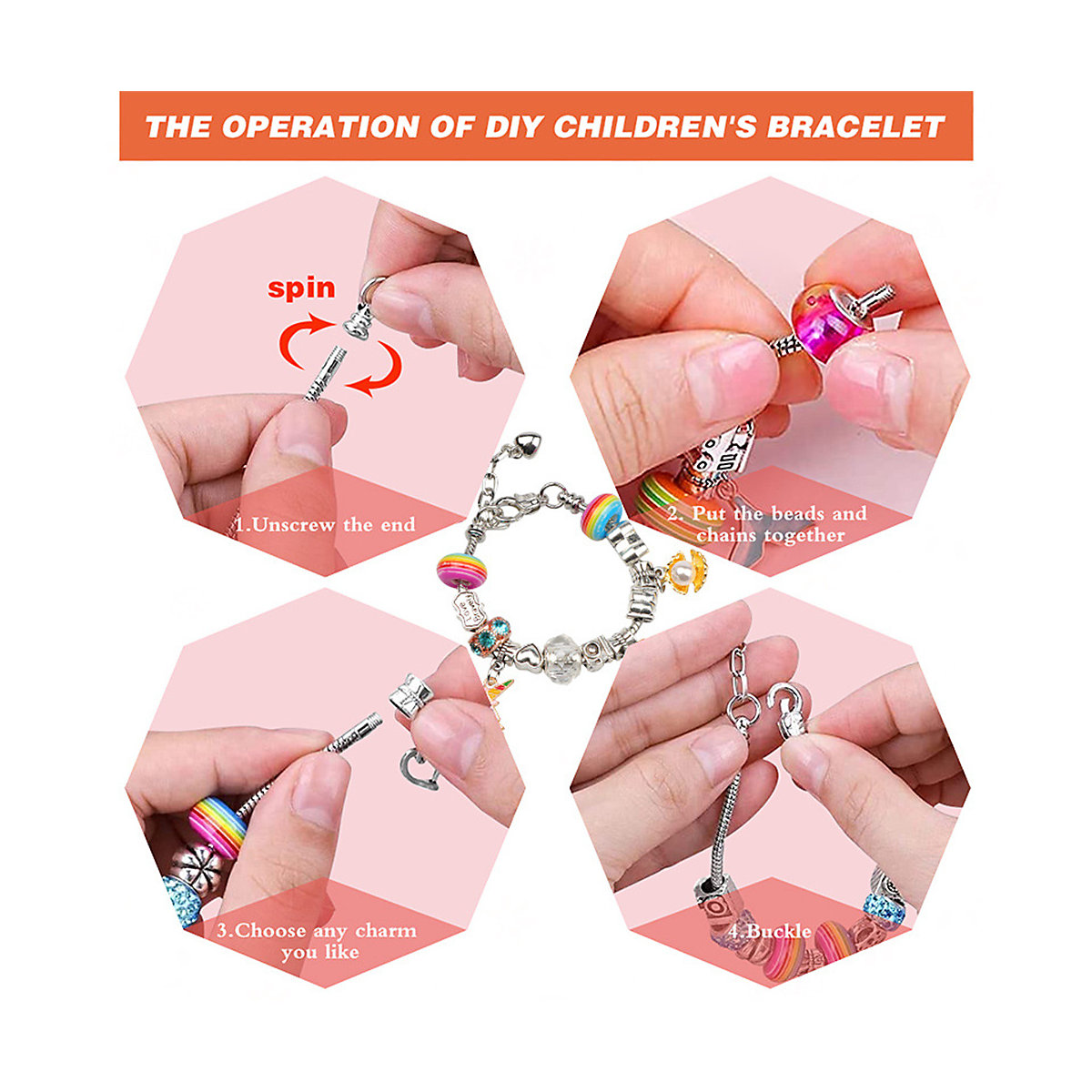 frler Armbänder Spielzeug für Mädchen Schmuck Basteln Set,66 Stück Schmuck-Bastelsets für Kinder