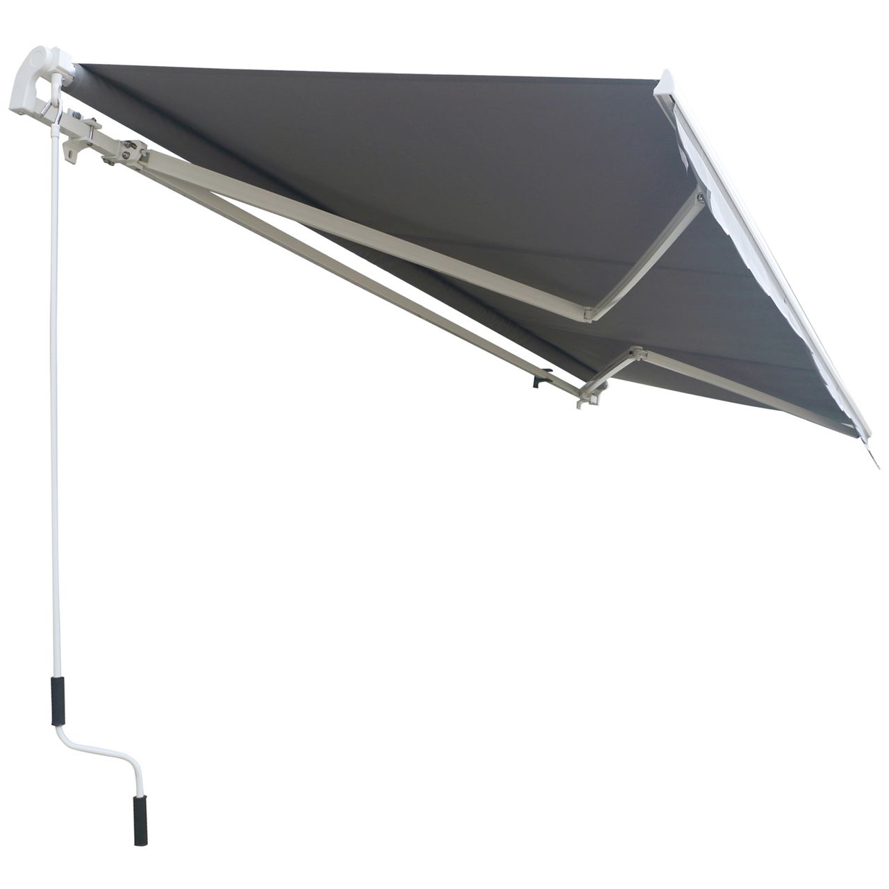 Outsunny Markise Gelenkarmmarkise Sonnenschutz mit Handkurbel 3,5 x 2,5 m grau