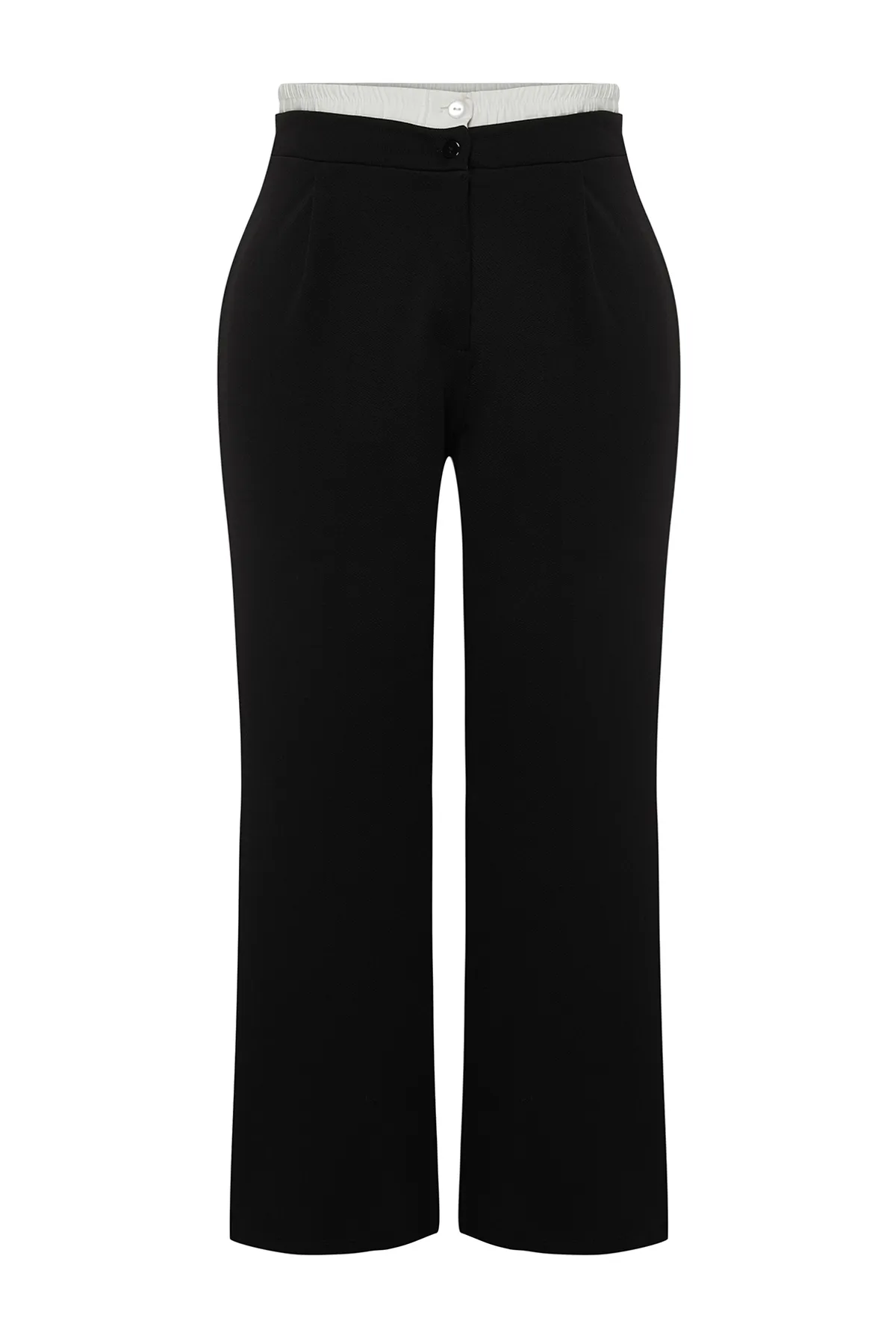 Trendyol Curve  Schwarze Strickhose mit Taillendetail TBBSS24AR00000