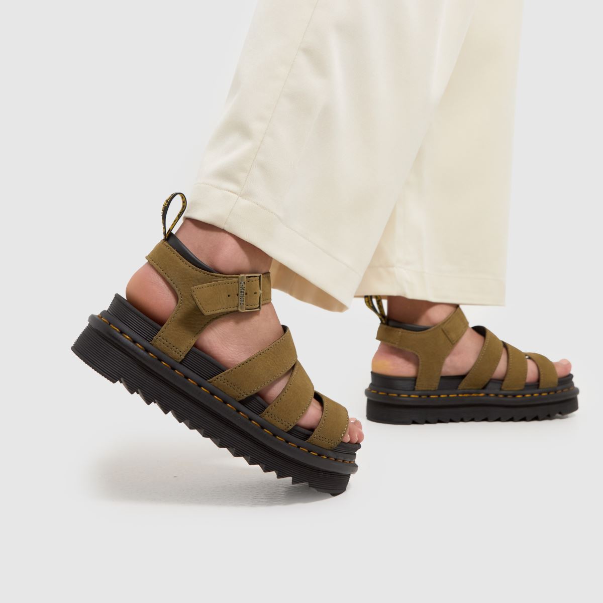 Dr Martens blairesandaler i khaki