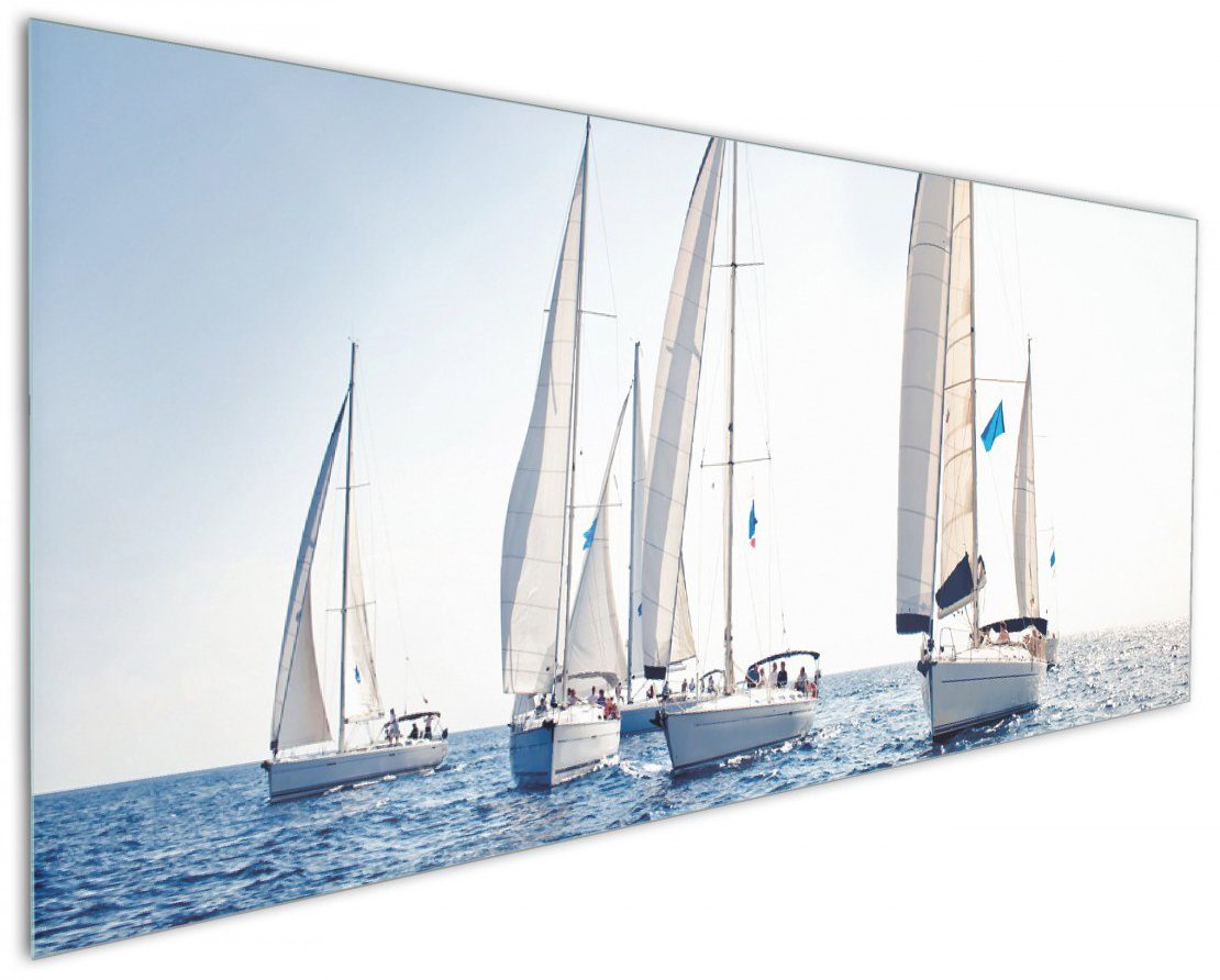 Wallario Küchenrückwand Segelschiff auf dem Meer, (1-tlg)