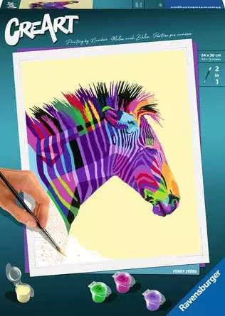 CreArt Funky Zebra - Malen nach Zahlen für Erwachsene