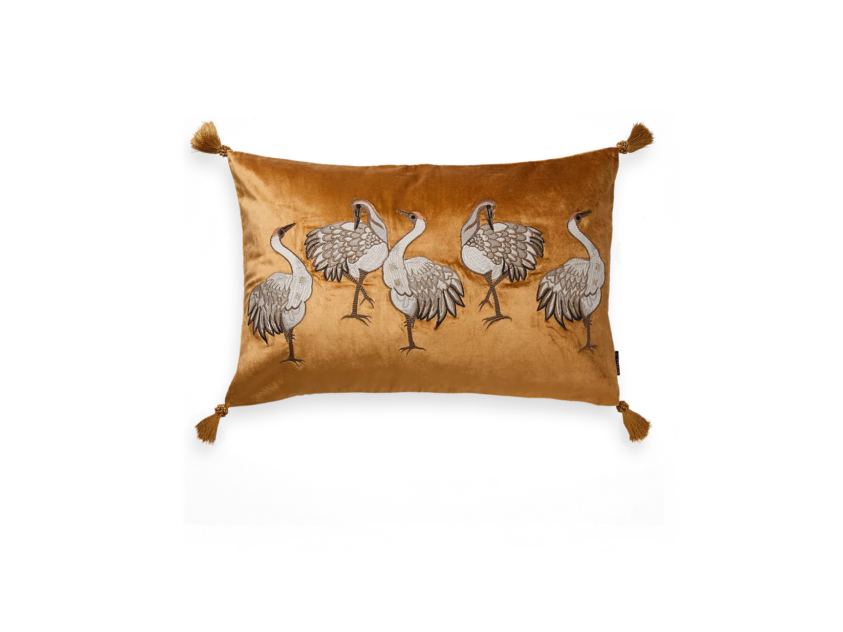 Housse de coussin brodée House of Rituals Tsuru Birds, 60 x 40 cm