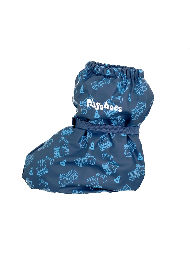 Playshoes Regenfüßlinge mit Fleece-Futter Baustelle in Marine günstig kaufen