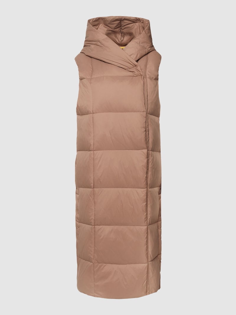 Steppweste mit Kapuze in taupe