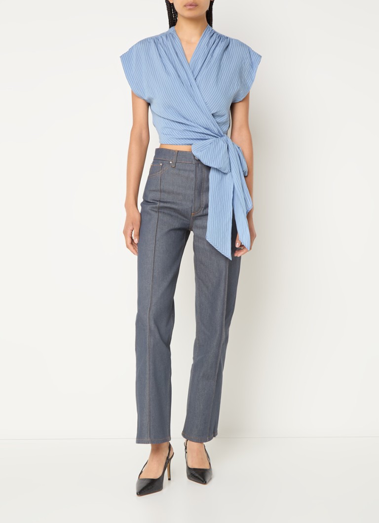 Top a portafoglio a righe con scollo a V di Claudie Pierlot