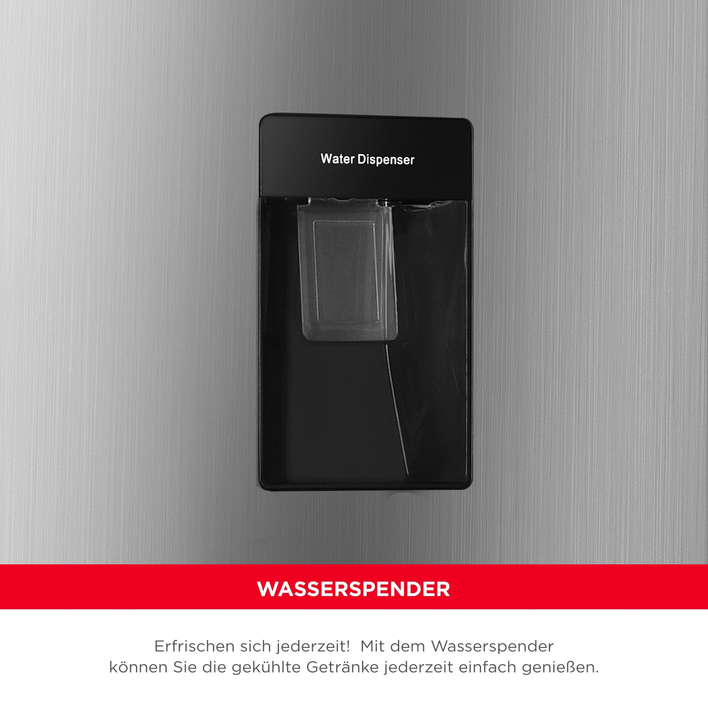 Hanseatic Kühl-/Gefrierkombination HKGK17954DNFWDI, 179,5 cm hoch, 54 cm breit, NoFrost, Wasserspender, Türalarm