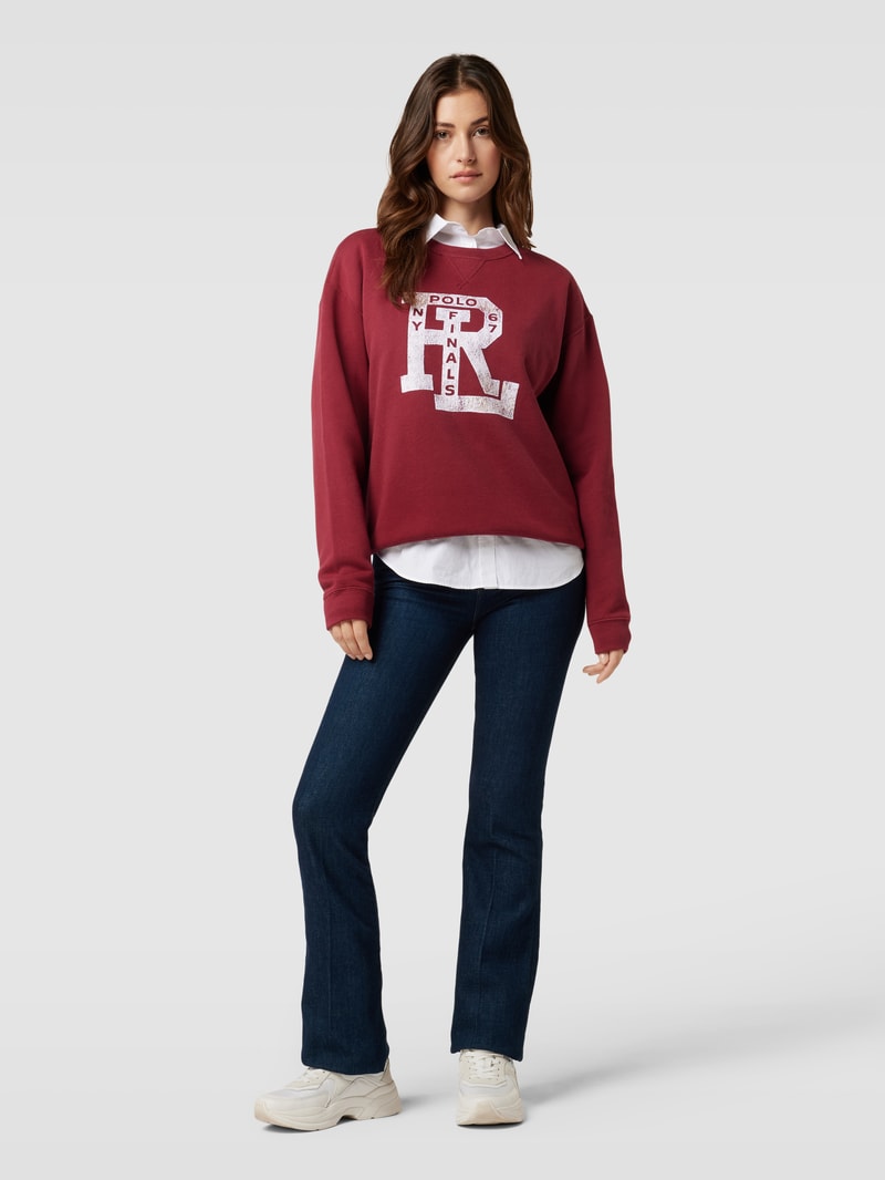 Sweatshirt mit Label-Print in rot