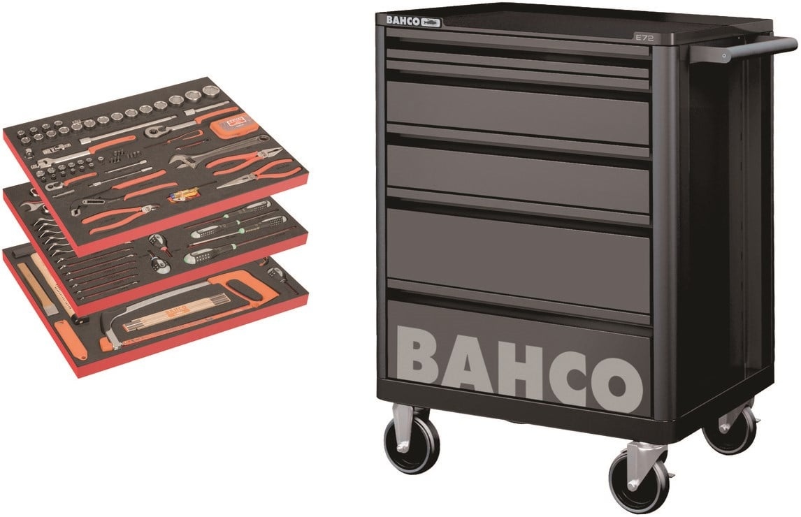 Bahco BASIC Werkzeugwagen, 5 Schubladen, 158-teilig