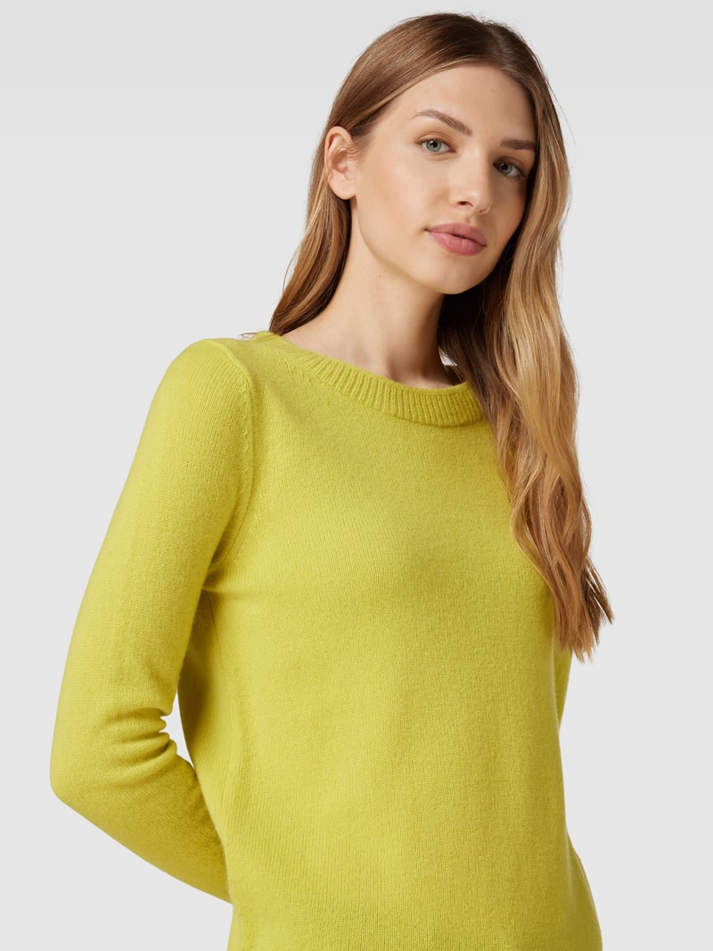 Strickpullover mit Rundhalsausschnitt in hellgrün