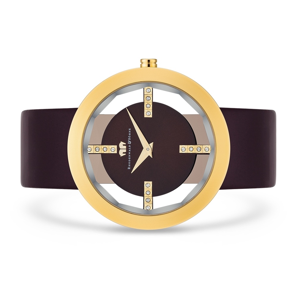 Rhodenwald & Söhne Montre à quartz Lucrezia en Cuir véritable en Brun foncé Montre