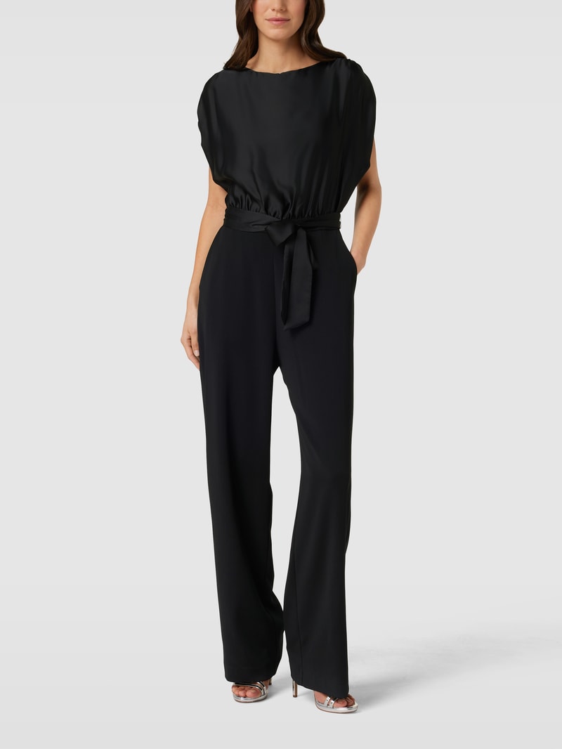 Jumpsuit mit Rundhalsausschnitt in schwarz