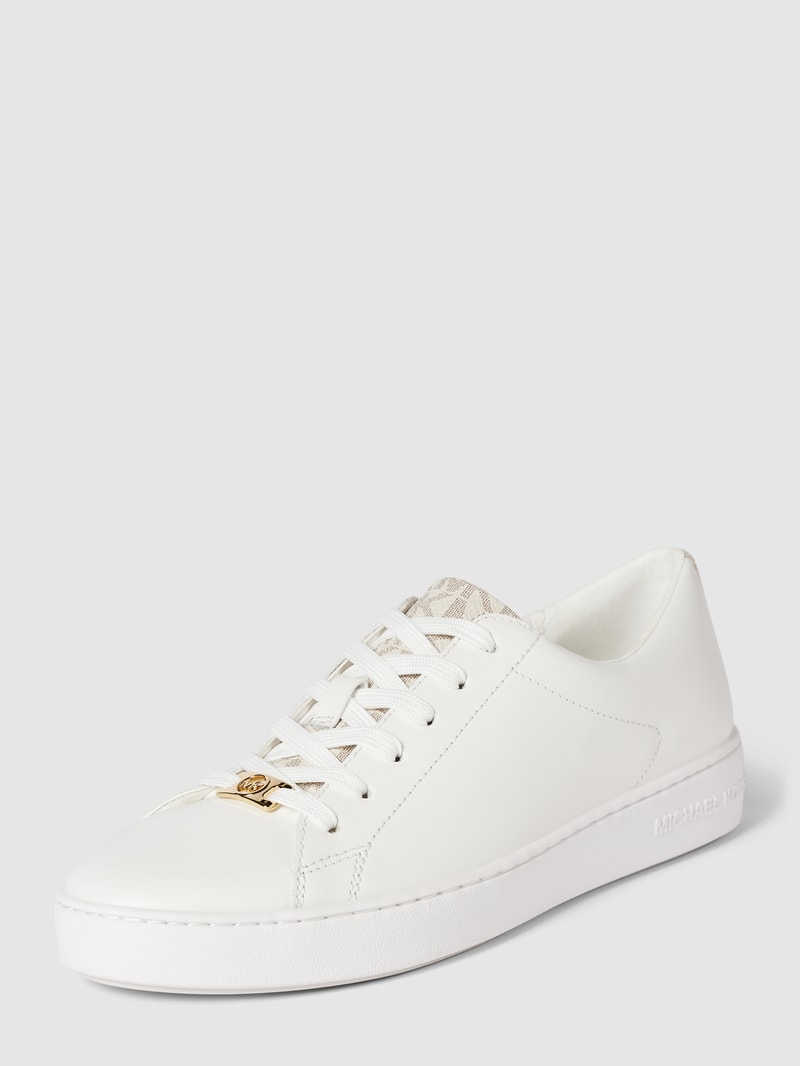 Sneaker aus Leder mit Label-Details Modell 'KEATON' in offwhite