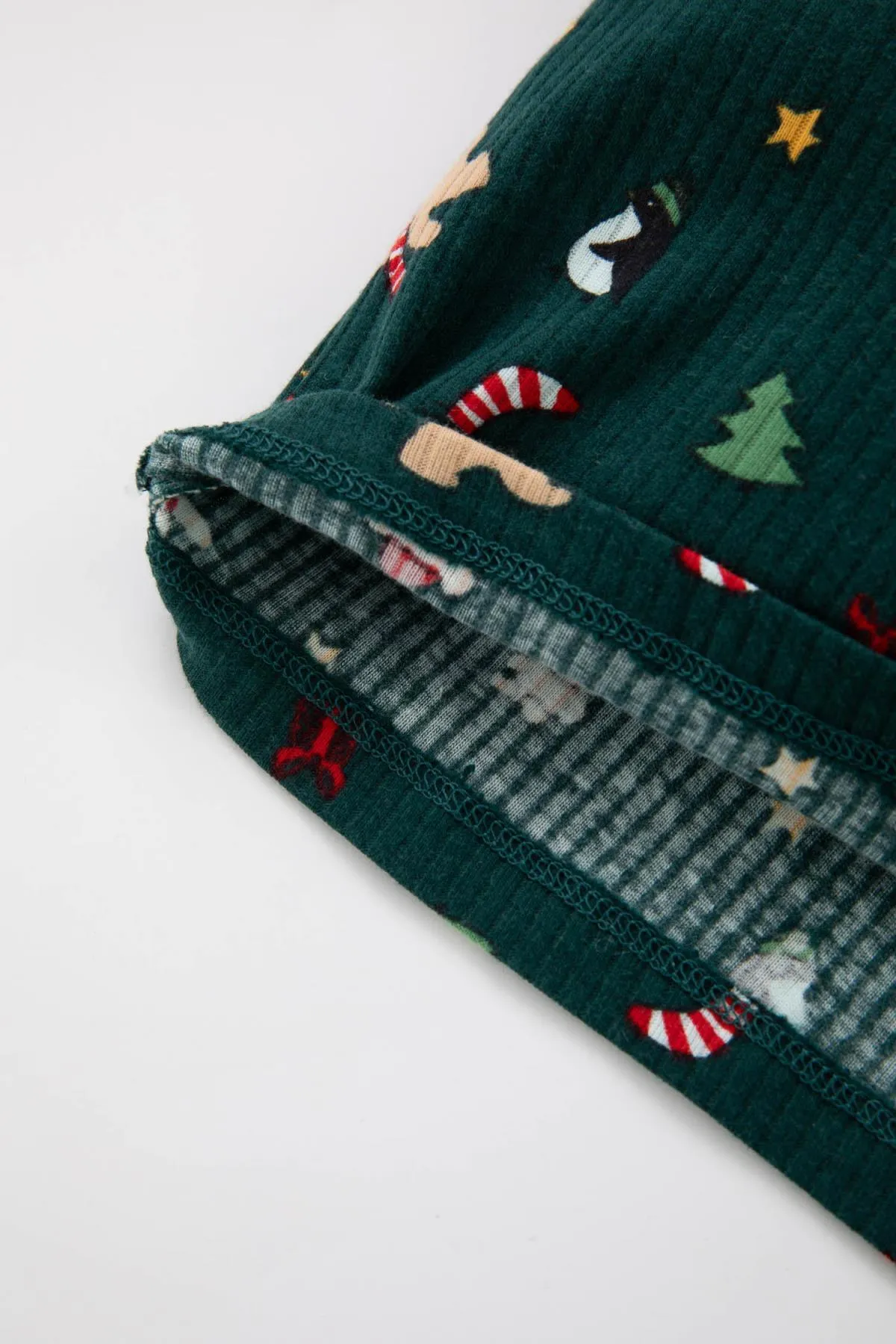 DeFacto  Langärmliges, geripptes Camisole-Pyjama-Set mit Neujahrsthema für Babys