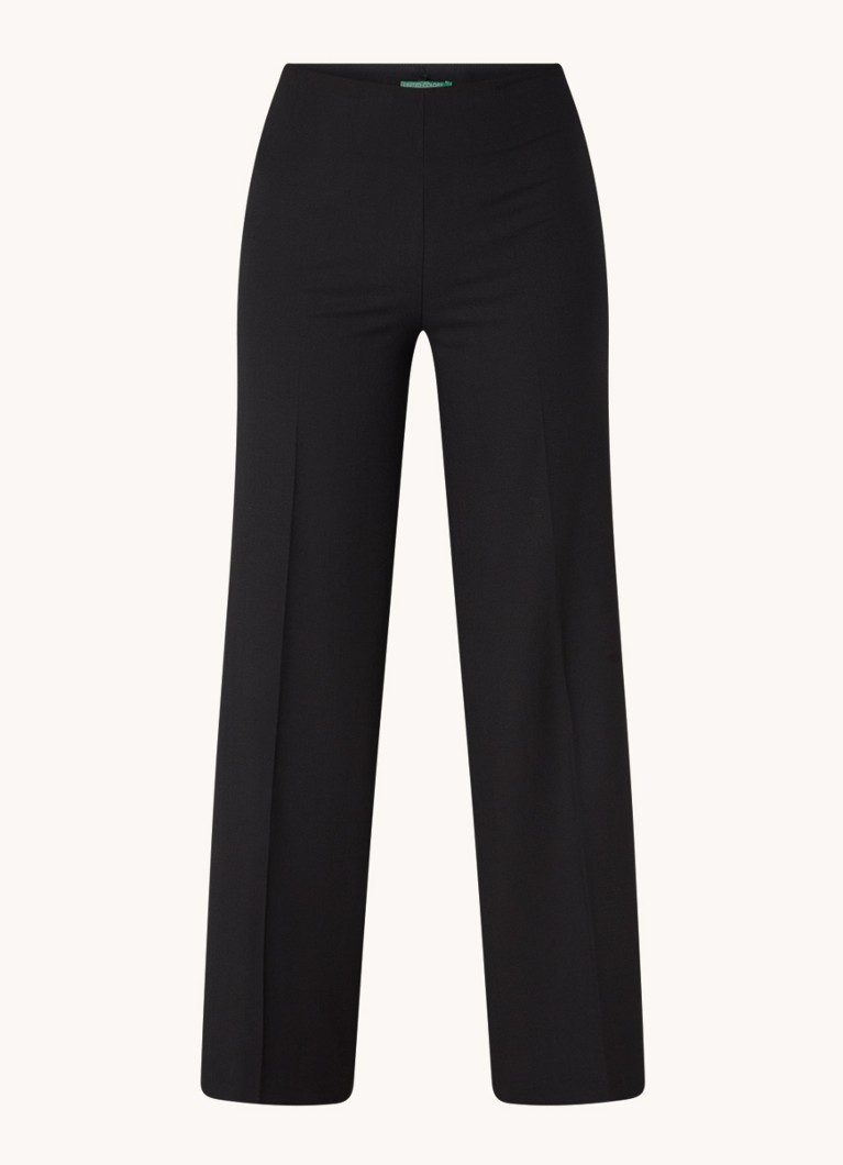 Benetton high-waist wide-fit trousers with stretch and crease