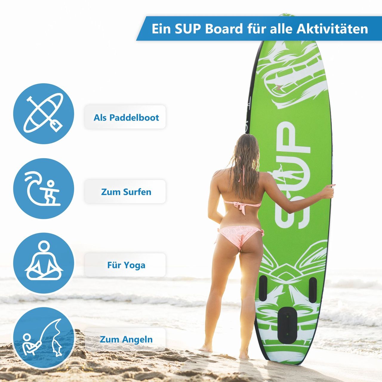 TroniTechnik 24MOVE® Standup Paddle Board SUP, inkl Zubehör,Paddel und Hochdruckpumpe,SPECIAL FORCE,366x80x15cm