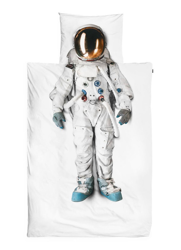 Parure de lit enfant Snurk Astronaut en percale de coton 160 fils/cm² - taies d'oreiller incluses
