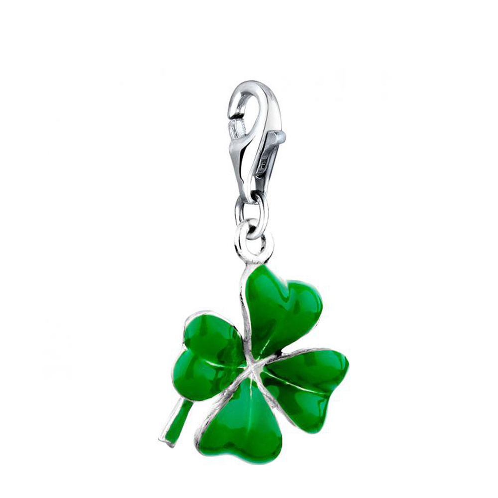 Nenalina Nenalina Amulette Femmes pendentif trèfle avec émail vert en argent sterling 925 Pendentif