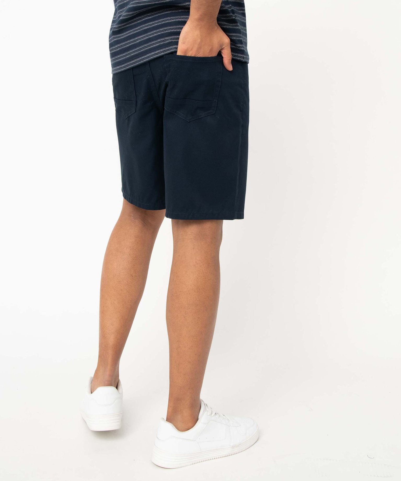 Bermuda homme en maille fine et fluide bleu fonce | GEMO