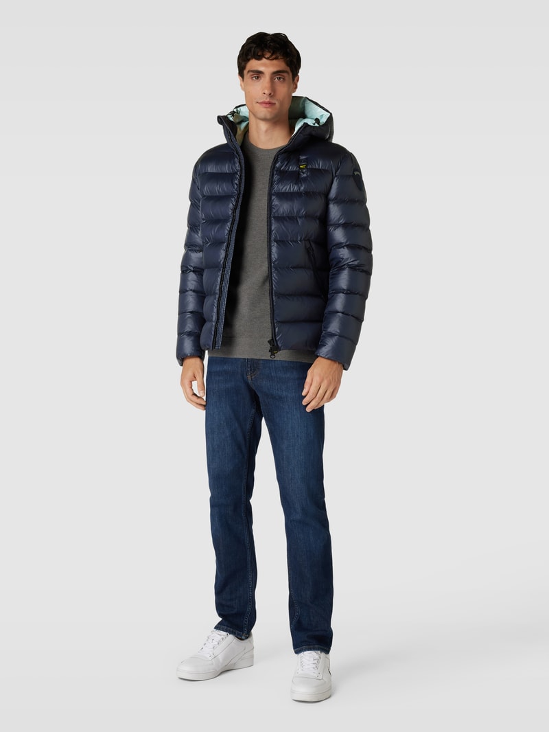 Steppjacke mit Label-Detail in marineblau