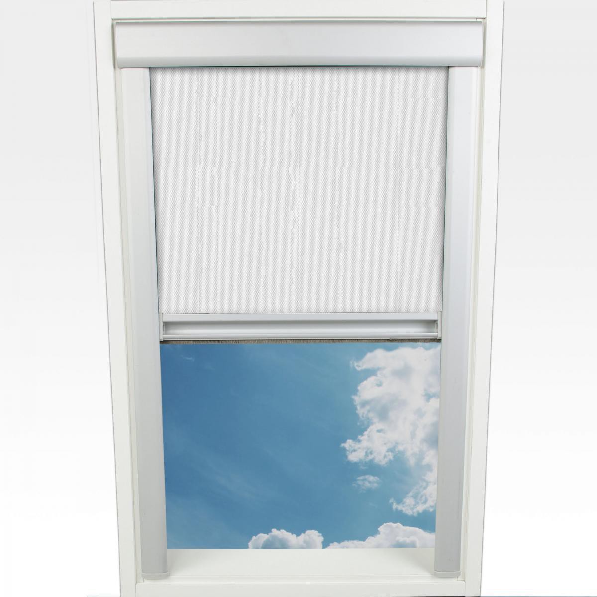 Bella Casa Dachfensterrollo Verdunklung, 74 x 61,3 cm (Höhe x Breite), weiß/silber