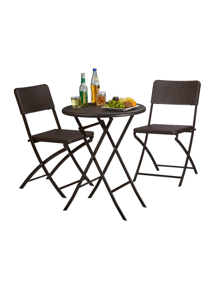 relaxdays 3 tlg. Gartenmöbel Set in Braun günstig kaufen onesize