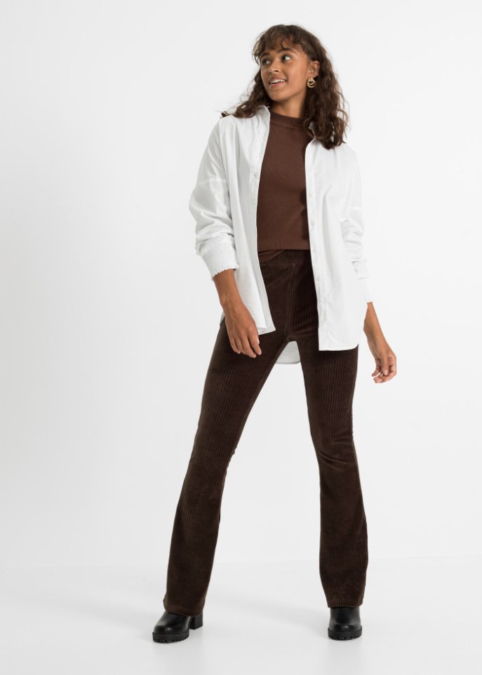 Ausgestellte Leggings in Cordoptik