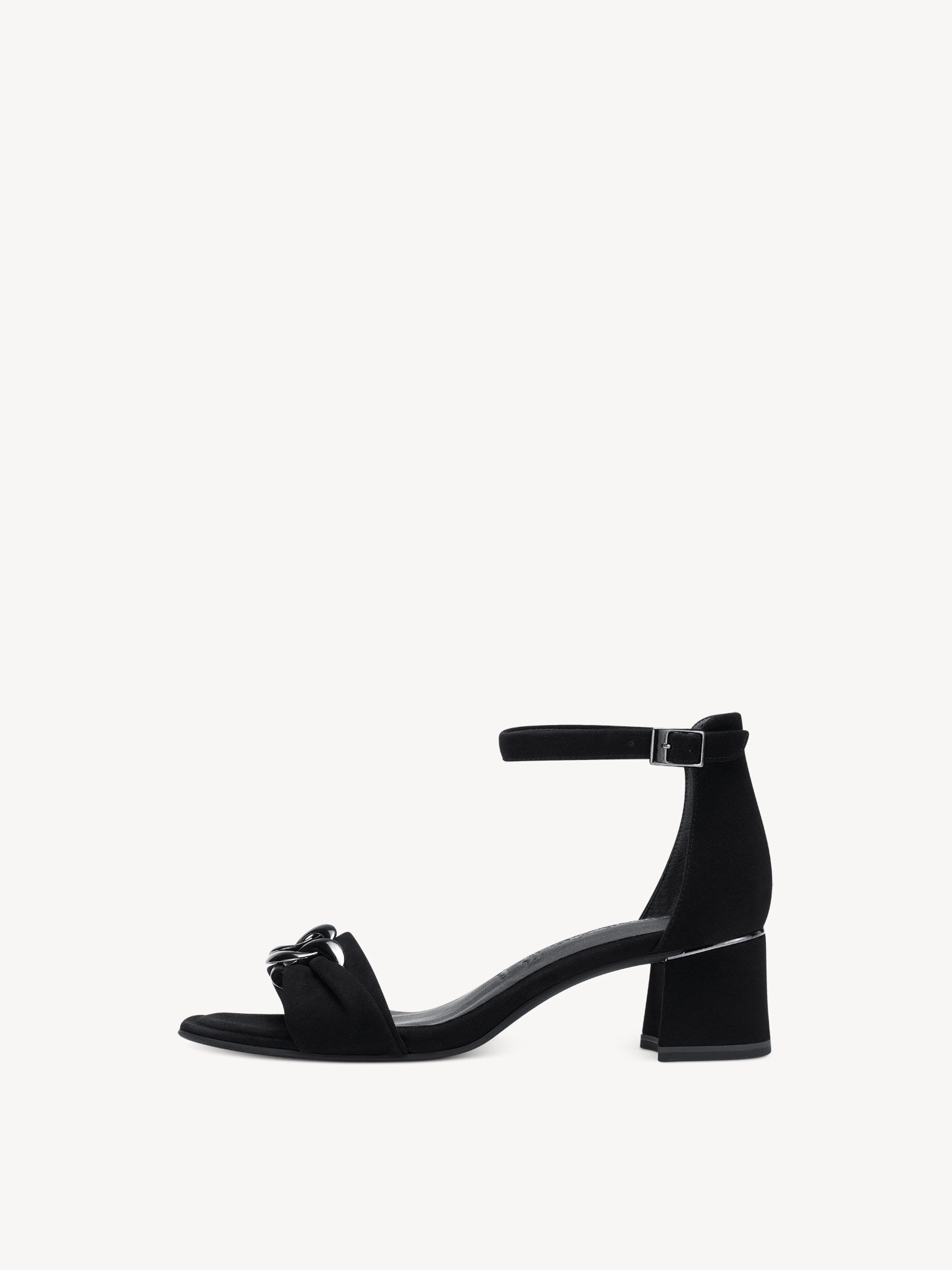 Sandale à talon en cuir - noir
