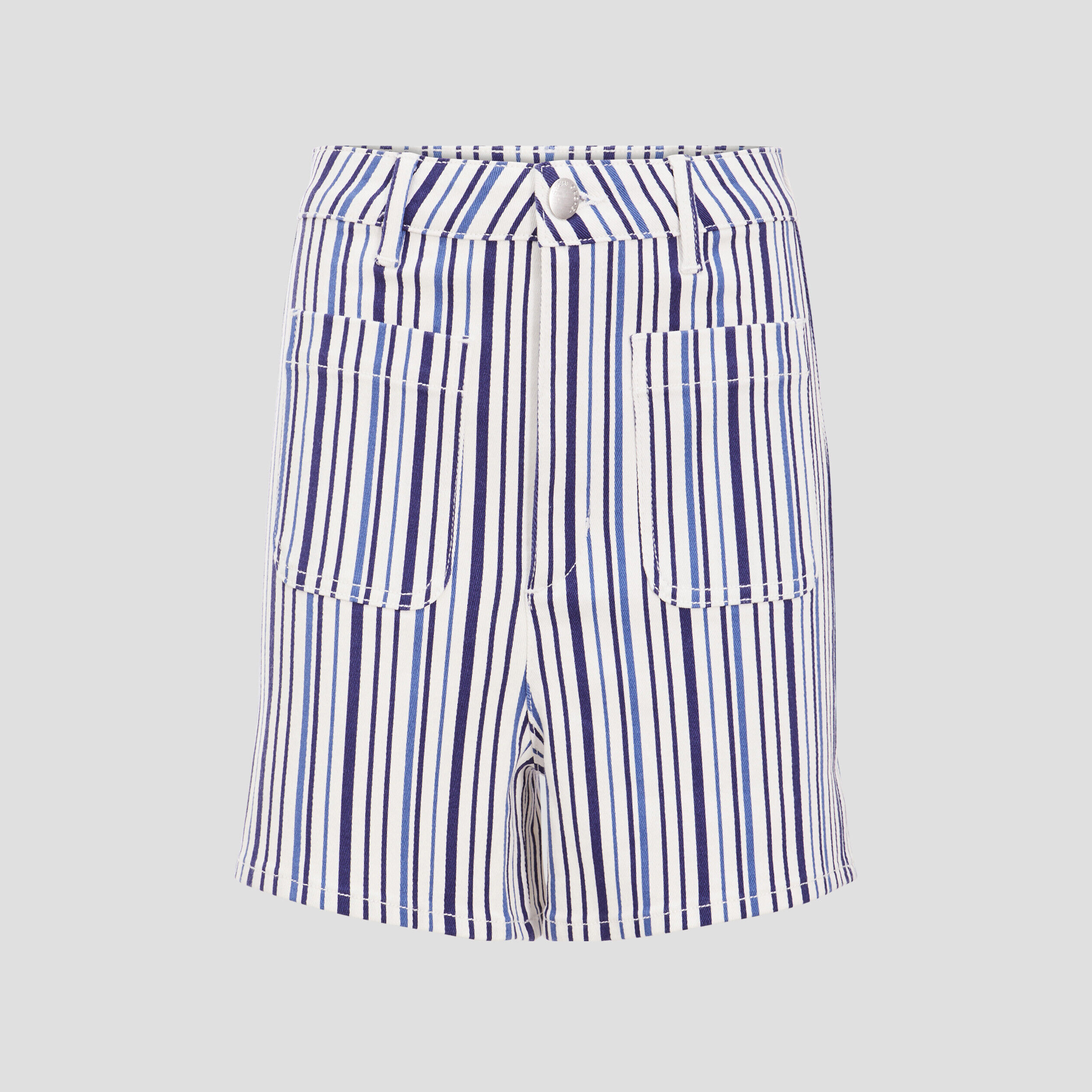 Short ajusté taille haute denim blanc femme | Cache Cache
