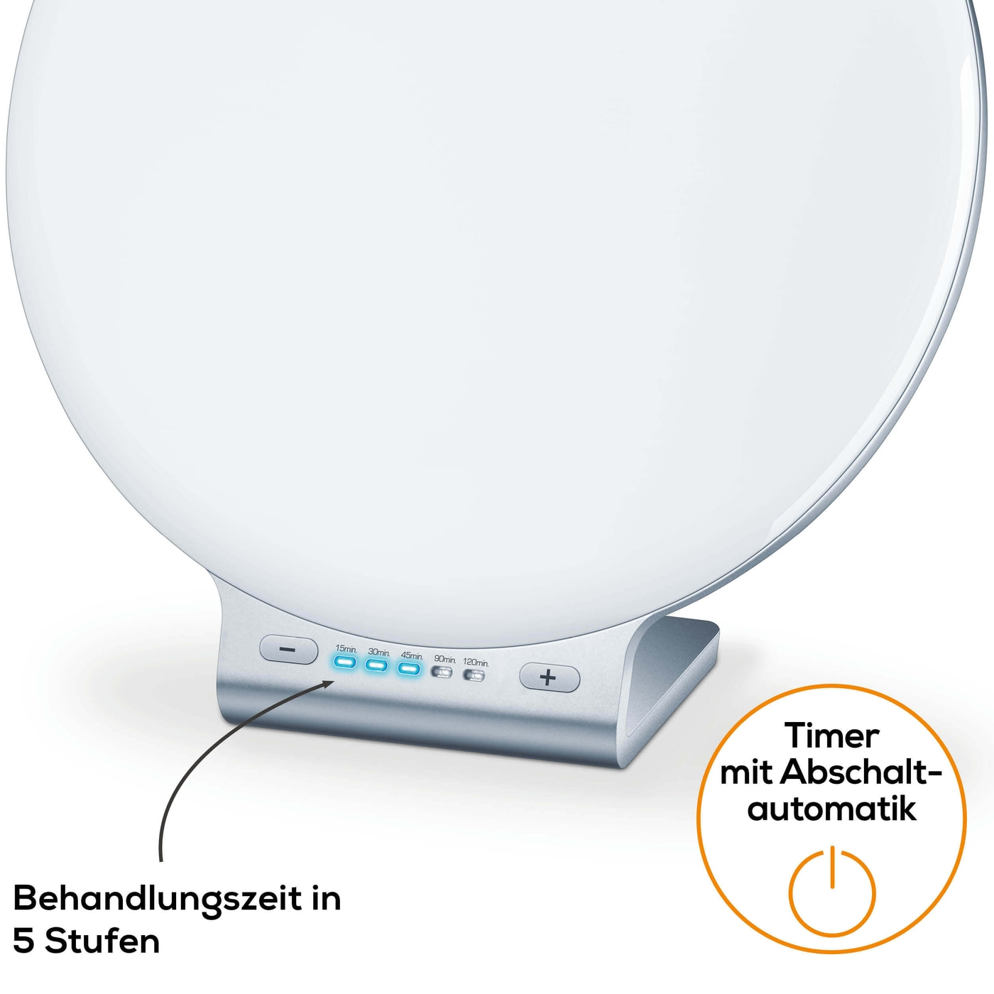 Beurer Tageslichtlampe TL 70-Formschöne Tageslichtlampe für mehr Wohlbefinden mit 10 Helligkeitsstufen