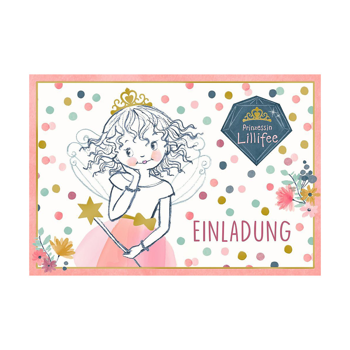 Einladungskarten Prinzessin Lillifee, 10 Stück inkl. Umschlag