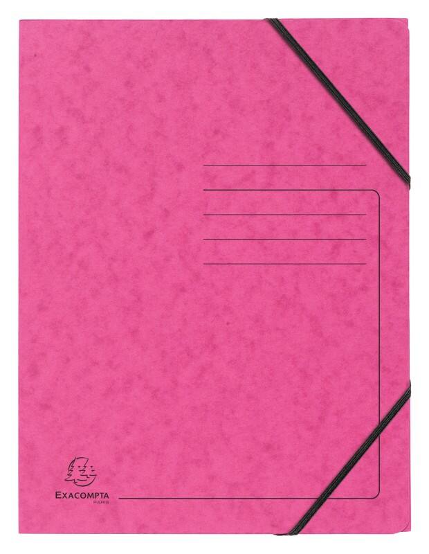 Eckspannmappe Exacompta 555420E Pressspankarton meliert Gummiband 24 (B) x 0,3 (T) x 32 (H) cm Rosa 25 Stück