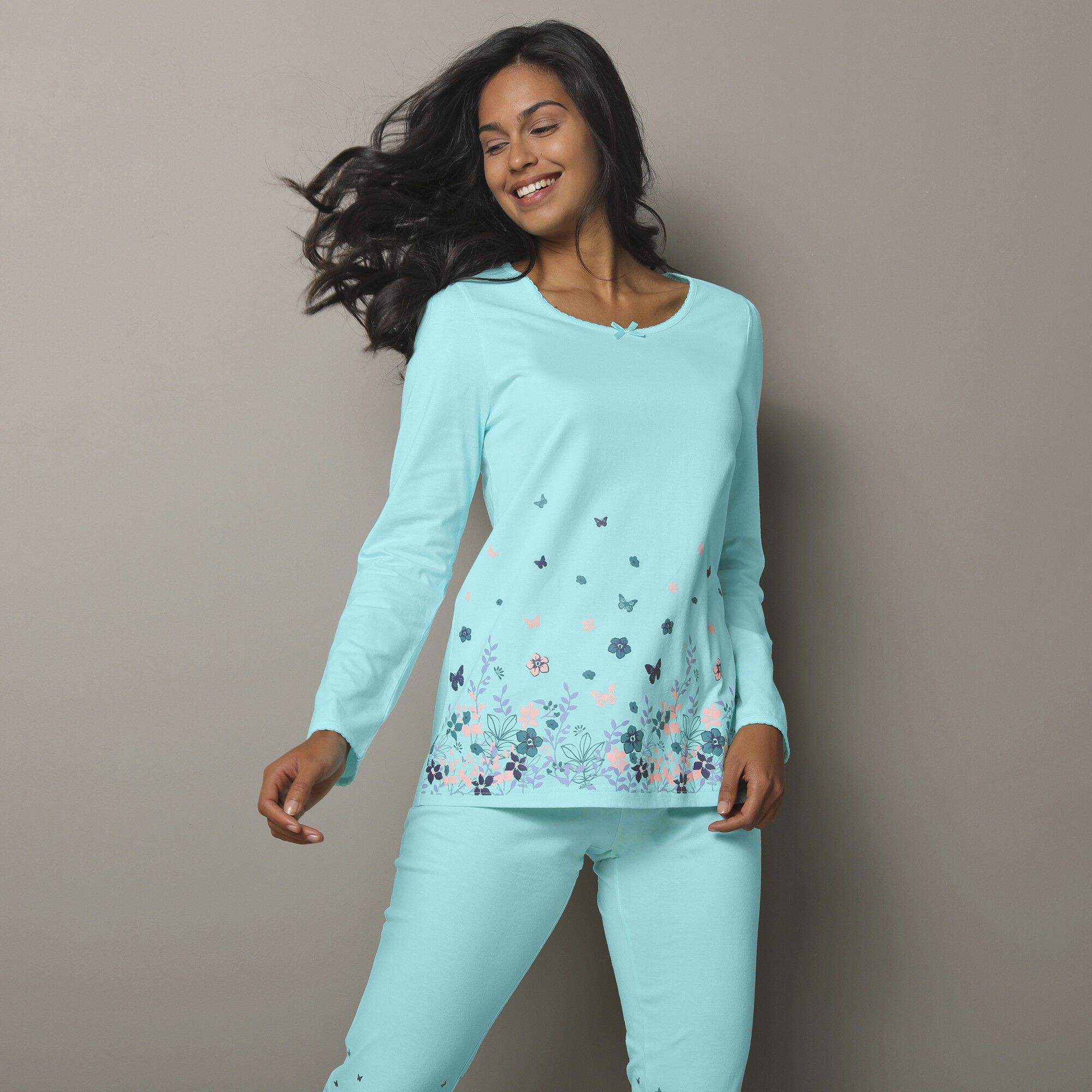 T-shirt base imprimée bucolique